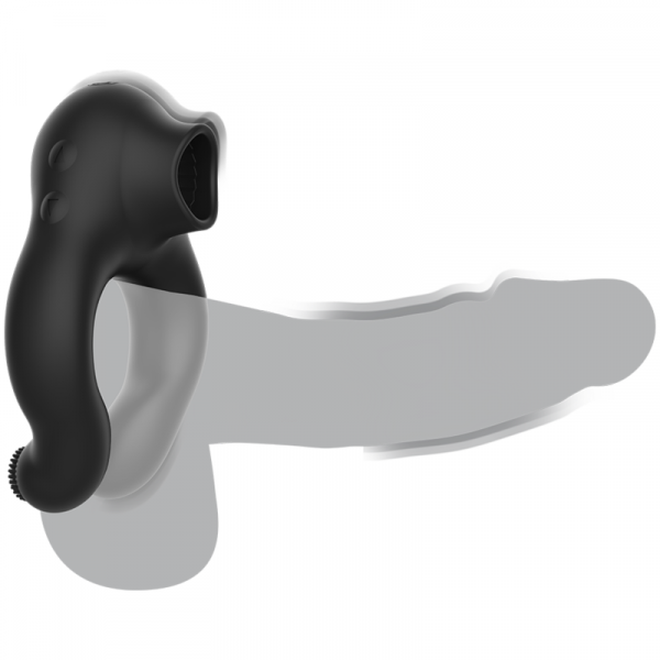 Black&silver anillo vibrador silicona 3 motores recargable negro Black&silver anillo vibrador silicona 3 motores recargable negro
