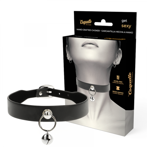 Coquette Chic Desire collar cuero vegano accesorio woman cascabel/aro