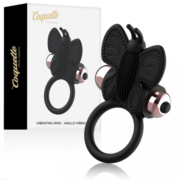 Coquette Chic Desire Cock Ring Butterfly anillo vibrador negro / gold Coquette Chic Desire Cock Ring Butterfly anillo vibrador negro / gold