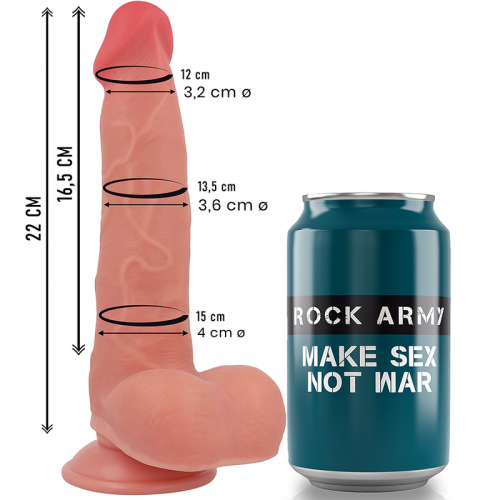 Rockarmy Ranger dildo realista dual density liquid silicone 22 cm -o- 3.6 cm