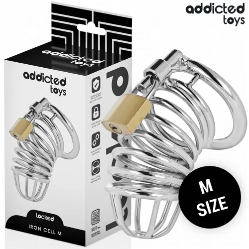 Addicted Toys Locked Iron Cell Jaula Para pene de metal talla m