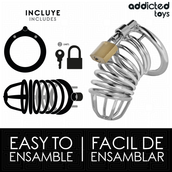 Addicted Toys Locked Iron Cell Jaula Para pene de metal talla m