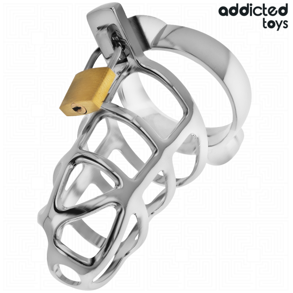 Addicted Toys Locked Silver Lock Jaula Para pene de metal talla m Addicted Toys Locked Silver Lock Jaula Para pene de metal talla m