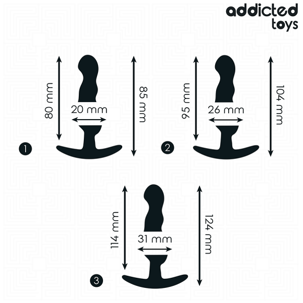 Addicted Toys set de 3 plug anal silicona modelo 1 Addicted Toys set de 3 plug anal silicona modelo 1