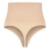 BYE-BRA - FAJA SIN COSTURAS ESTILO TANGA BEIGE TALLA M