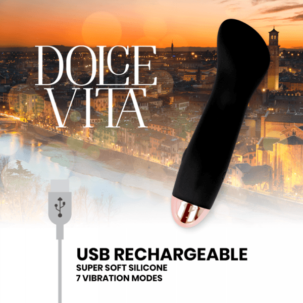 img_104111_6e155bd40eb8cb5a0b96e86f70d93f6d_1.png DOLCE VITA - RECHARGEABLE VIBRATOR ONE BLACK 7 SPEED