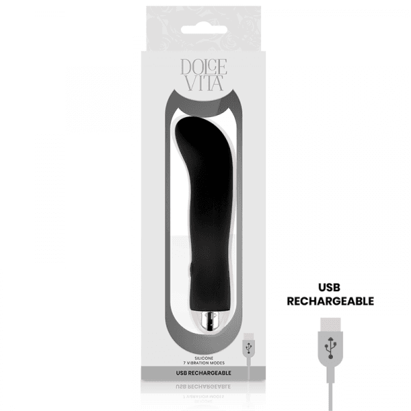 img_104118_7c51a17d765b9bffd5a0a65fb049479f_1.png DOLCE VITA - RECHARGEABLE VIBRATOR TWO BLACK 7 SPEED