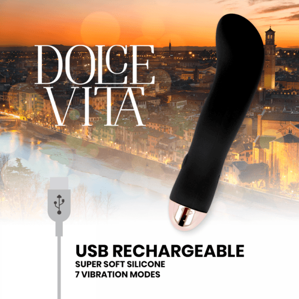 img_104121_baecdce04e88d1baec8048632a4f8895_1.png DOLCE VITA - RECHARGEABLE VIBRATOR TWO BLACK 7 SPEED