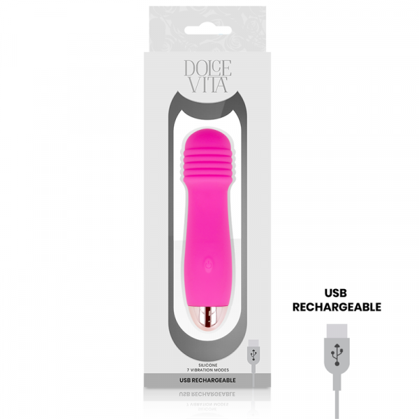 DOLCE VITA - VIBRADOR RECARGABLE THREE ROSA 7 VELOCIDADES
