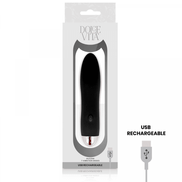 DOLCE VITA - VIBRADOR RECARGABLE FOUR NEGRO 7 VELOCIDADES