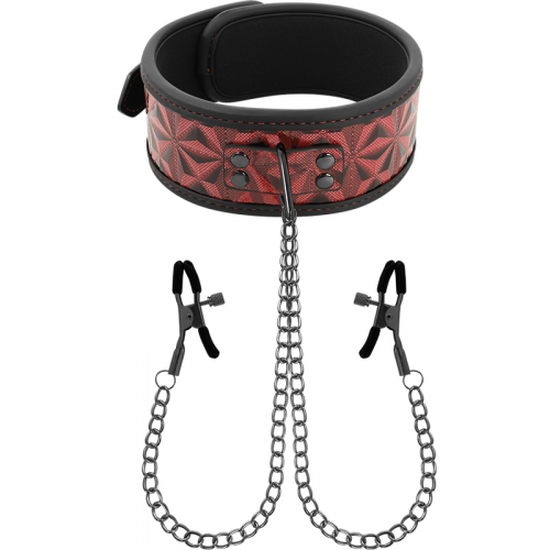 img_109529_6c8f25c010193dabe293ac1514d8e452_1.png BEGME - RED EDITION COLLAR CON CADENAS Y PINZAS PEZONES CON FORRO DE NEOPRENO