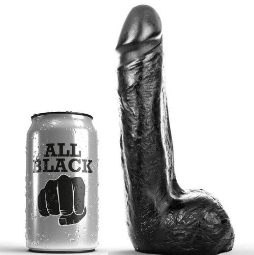 img_110112_aa11a1b48e8b95ed7c20c4d21824a2bf_1.jpg ALL BLACK - DILDO REALÍSTICO NEGRO SUAVE 20 CM