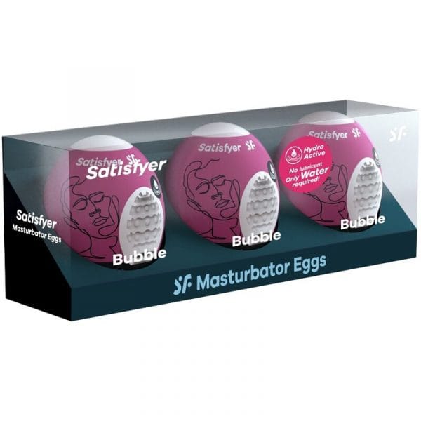SATISFYER - 3 HUEVOS MASTURBADORES BUBBLE