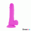 DIVERSIA - DILDO REALÍSTICO FLEXIBLE CON VIBRACIÓN LILA 20.5 CM -O- 4.2 CM