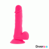 DIVERSIA - DILDO REALÍSTICO FLEXIBLE CON VIBRACIÓN ROSA 20.5 CM -O- 4.2 CM