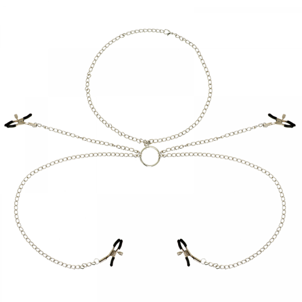 img_122376_42ef483e2b2ddfa6ab3a580cf0b8ac63_1.png OHMAMA FETISH - 4 PINZAS PEZONES CON COLLAR DE CADENAS