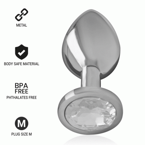 img_138011_b2eda4047bd02de88a2d45e58ba971f4_1.gif INTENSE - PLUG ANAL METAL ALUMINIO CON CRISTAL PLATA TALLA M