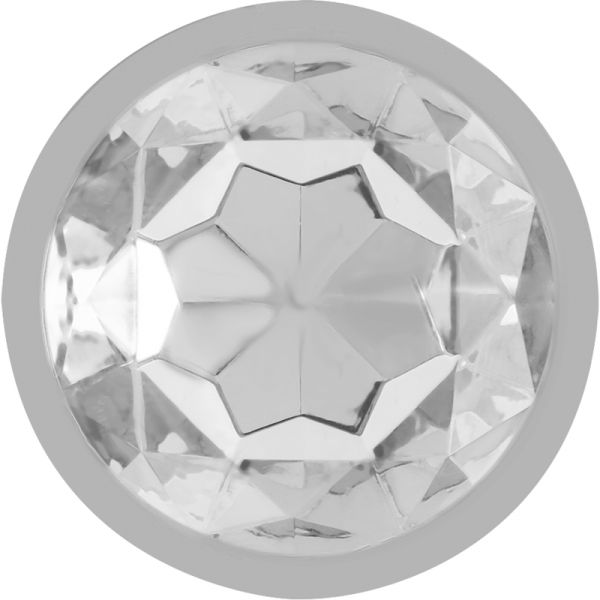 INTENSE - PLUG ANAL METAL ALUMINIO CON CRISTAL PLATA TALLA M