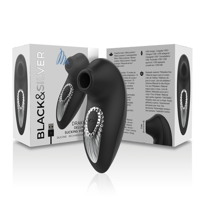 BLACKSILVER - DRAKE DELUXE SUCKING VIBE SILICONA RECARGABLE NEGRO