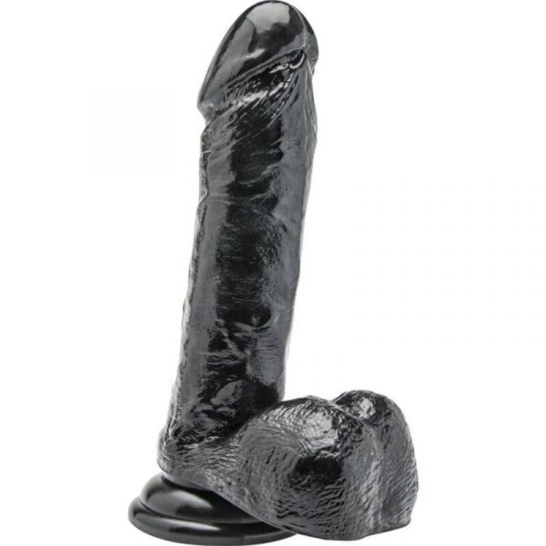 GET REAL - DILDO 18 CM CON TESTÍCULOS NEGRO