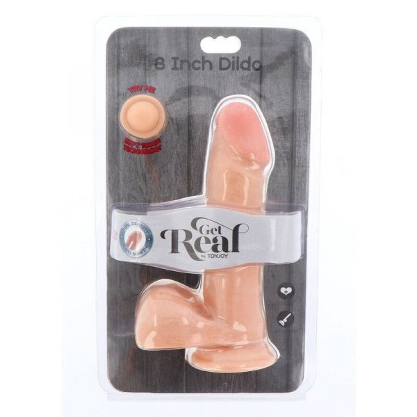 GET REAL - DUAL DENSITY DILDO 18 CM CON TESTÍCULOS NATURAL