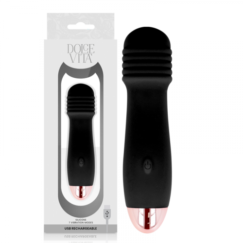 img_141849_af056610ca41896e6f568596a03ec363_1.png DOLCE VITA - VIBRADOR RECARGABLE TRES NEGRO 7 VELOCIDADES