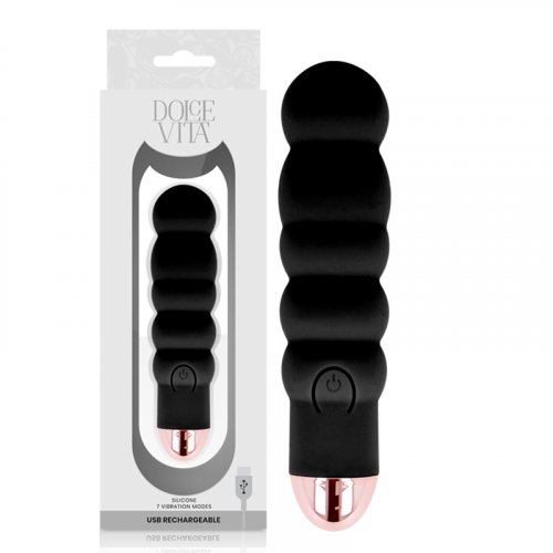 img_141854_ba46c1dc21e32e24060f47d55d8868a6_1.png DOLCE VITA - VIBRADOR RECARGABLE SIX NEGRO 7 VELOCIDADES