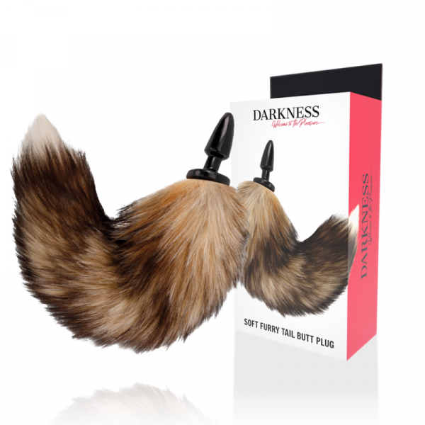 DARKNESS - COLA NATURAL CON PLUG ANAL SILICONA 10 CM