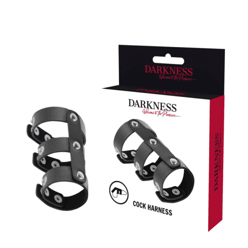 img_142916_b7d0c8a3afb7f91171b530ac746d0844_1.png DARKNESS - ANILLO DOBLE PENE Y TESTÍCULOS AJUSTABLE LEATHER
