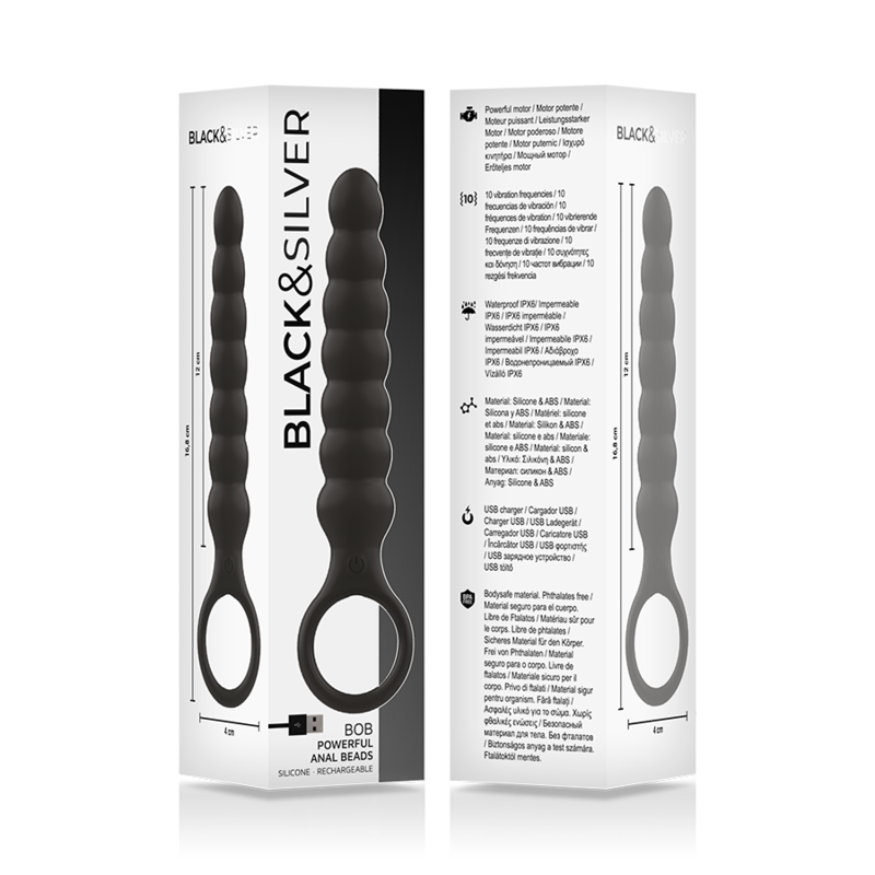 BLACKSILVER - BOB POTENTE VIBRADOR DILATADOR ANAL SILICONA