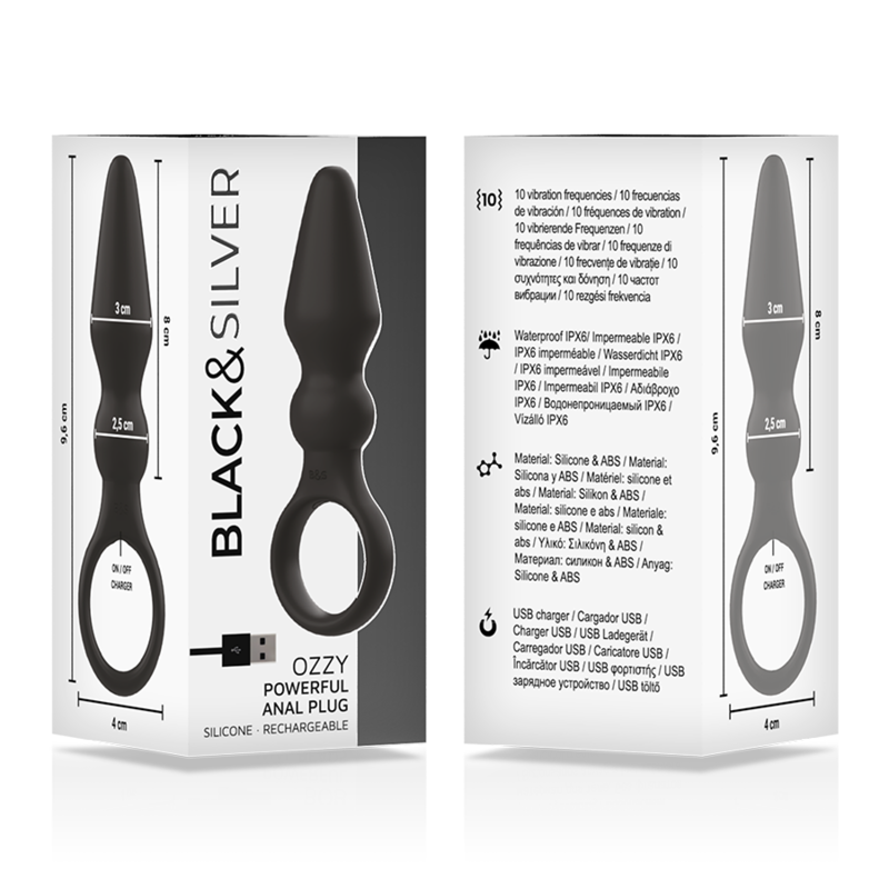 BLACKSILVER - OZZY POTENTE VIBRADOR PLUG ANAL SILICONA