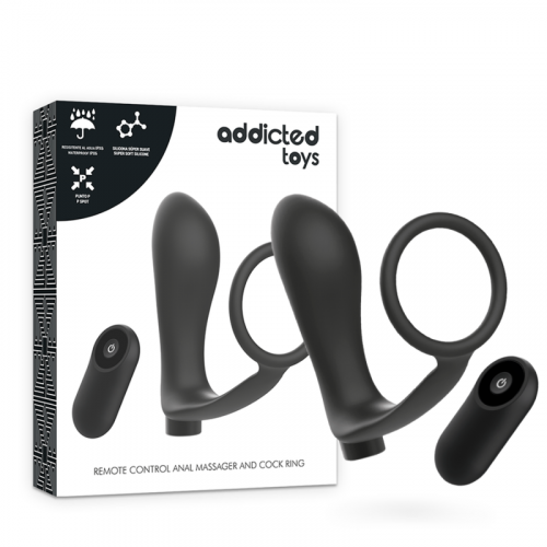 img_144887_009062003b84edc343ee82042e3ddd08_1.png ADDICTED TOYS - ANILLA PENE CON PLUG ANAL CONTROL REMOTO NEGRO RECARGABLE