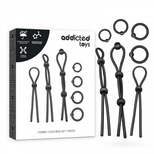 img_144892_899afdc6c45e6c587782508c80afe946_1.png ADDICTED TOYS - KIT DE 7 ANILLAS SILICONA FLEXIBLE