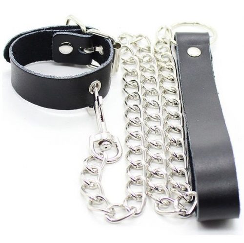 img_147280_544ae47821b586efb770698c8f39beea_1.jpg OHMAMA FETISH - COLLAR PARA PENE Y CORREA PIEL CON CADENA METALICA