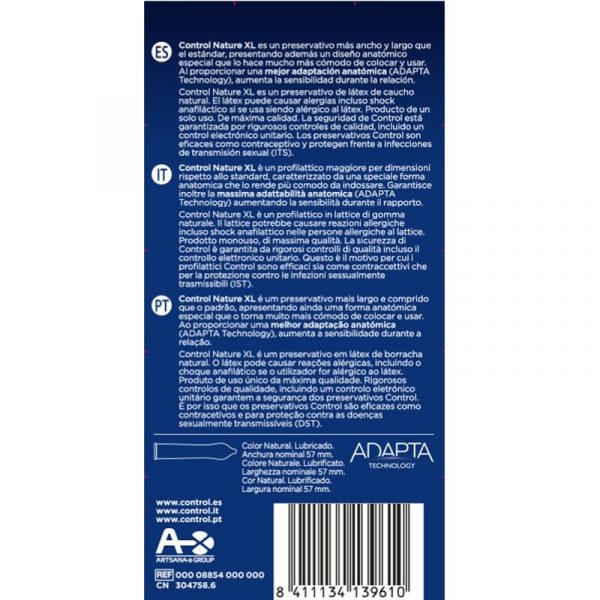 img_147559_d7a9493b8fda8cce6a7aab185a5772a9_1.jpg CONTROL - ADAPTA NATURE XL PRESERVATIVOS 12 UNIDADES