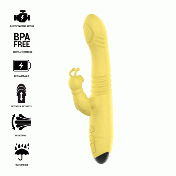 img_149133_a9f5e74ccb764bfd04781f62f9d6c807_1.gif INTENSE - TOKY VIBRADOR MULTIFUNCIÓN RECARGABLE UP  DOWN CON ESTIMULADOR DE CLITORIS AMARILLO