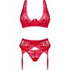 OBSESSIVE - LACELOVE SET TRES PIEZAS ROJO XS/S