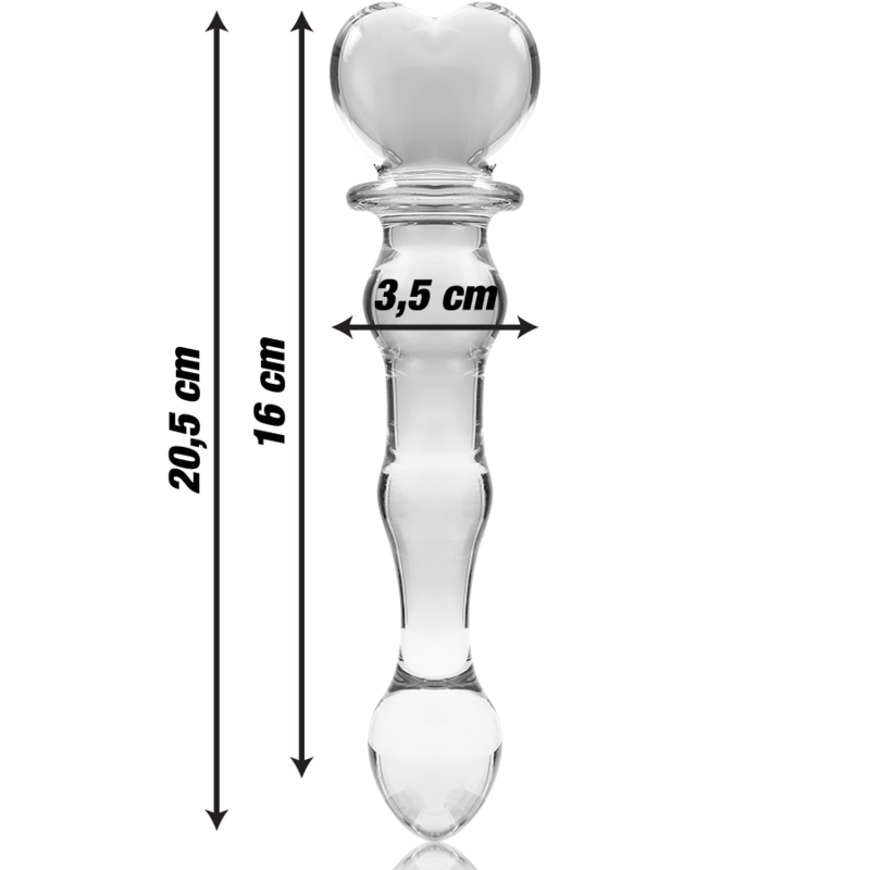 NEBULA SERIES BY IBIZA - MODELO 21 DILDO CRISTAL TRANSPARENTE 20.5 CM -O- 3.5 CM