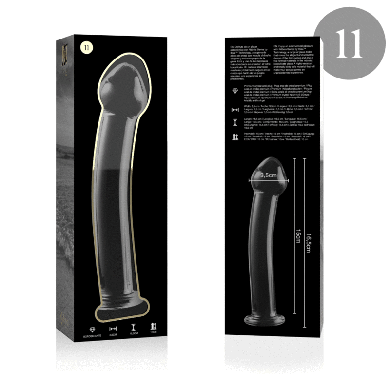 NEBULA SERIES BY IBIZA - MODELO 11 DILDO CRISTAL TRANSPARENTE 16 CM -O- 3 CM