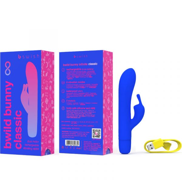 img_151633_f1a108a56a9473e42ef021cc590e59fb_1.jpg B SWISH - BWILD BUNNY INFINITE CLASSIC VIBRADOR RECARGABLE SILICONA AZUL