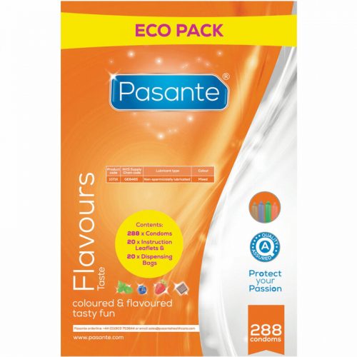 img_154853_33c97b04bdc077b473a75b696eb80ae0_1.jpg PASANTE - PRESERVATIVO ECO PACK SABORES BOLSA 288 UNIDADES
