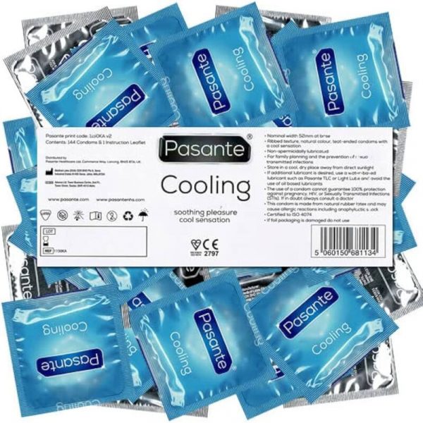 img_154876_fbe050ff40b574ea44490ef33bba6663_1.jpg PASANTE - PRESERVATIVO EFECTO FRIO BOLSA 144 UNIDADES