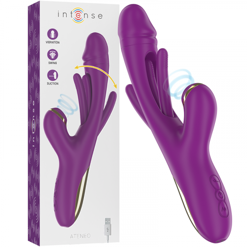 img_155034_c2acaf4af519740cb92798b427f348a0_1.png INTENSE - ATENEO VIBRADOR MULTIFUNCIÓN RECARGABLE 7 VIBRACIÓNES CON LENGUA OSCILANTE Y SUCCIONADOR MORADO