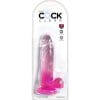 KING COCK - CLEAR PENE REALÍSTICO CON TESTÍCULOS 15.2 CM ROSA