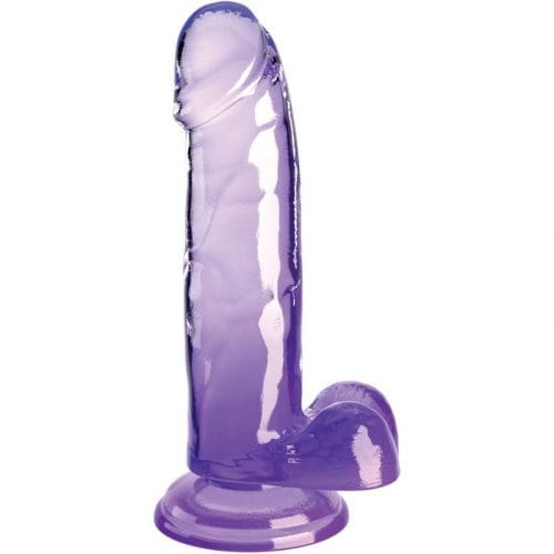 img_155377_5c40b68aed2b945c9cca02b3714e5f4d_1.jpg KING COCK - CLEAR PENE REALÍSTICO CON TESTÍCULOS 15.2 CM MORADO