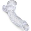 KING COCK - CLEAR PENE REALÍSTICO CURVADO CON TESTÍCULOS 16.5 CM TRANSPARENTE