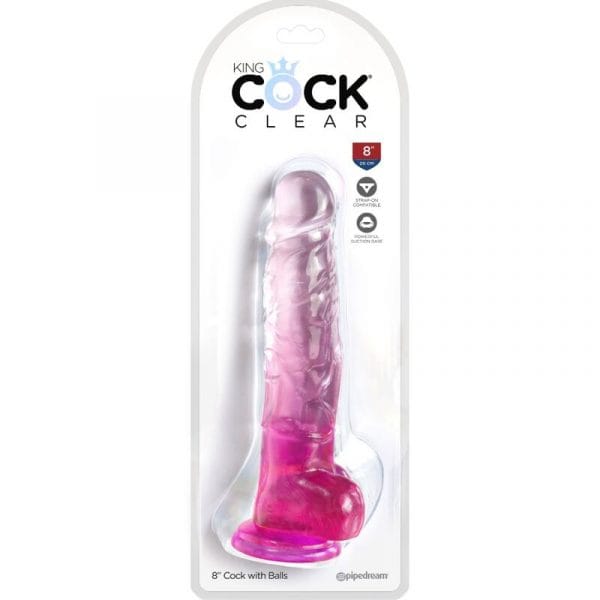 img_155389_f652880c97ebc9da9463155071820189_1.jpg KING COCK - CLEAR PENE REALÍSTICO CON TESTÍCULOS 16.5 CM ROSA