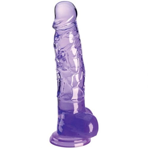 img_155390_806190ba8d92bbdcd58f27bbe66399ea_1.jpg KING COCK - CLEAR PENE REALÍSTICO CON TESTÍCULOS 16.5 CM MORADO