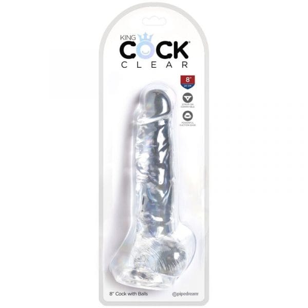 img_155393_d947f38bcaaa6d768ae59636e6109ca6_1.jpg KING COCK - CLEAR PENE REALÍSTICO CON TESTÍCULOS 16.5 CM TRANSPARENTE