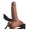 FETISH FANTASY SERIES - ARNÉS AJUSTABLE PENE REALÍSTICO CON TESTÍCULOS RECARGABLE Y VIBRADOR 15 CM